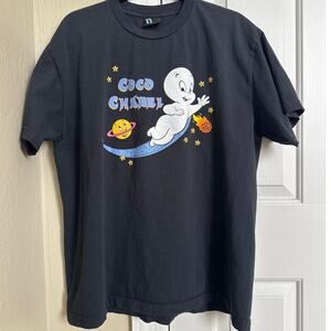 Mega Yacht To The Moon Coco Chanel Casper Ghost Black Shirt Large
